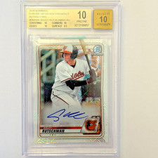 Adley Rutschman 2020 Bowman Chrome Mega Box Auto Refractor BGS 10 Pristine / 10 