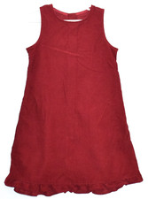 Ralph Lauren Girls Burgundy Sleeveless Lightweight Corduroy Dress Size 6X 