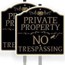 No Trespassing Private Property Sign 2Pack , 12" x 12" x 0.04" Aluminum Sign...
