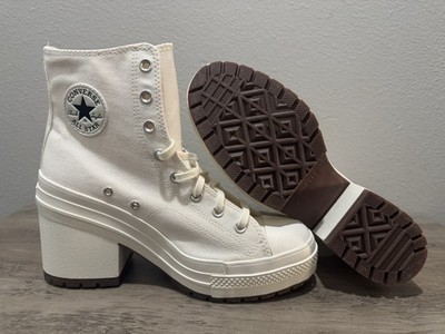 Converse Chuck 70 De Luxe Heel Womens 11.5 Egret White Chunky Platform Boot NWOB