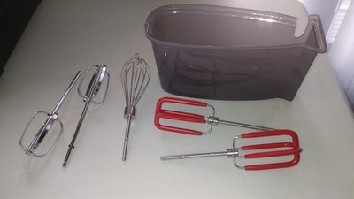 Hamilton Beach mixer attachments and case.  408