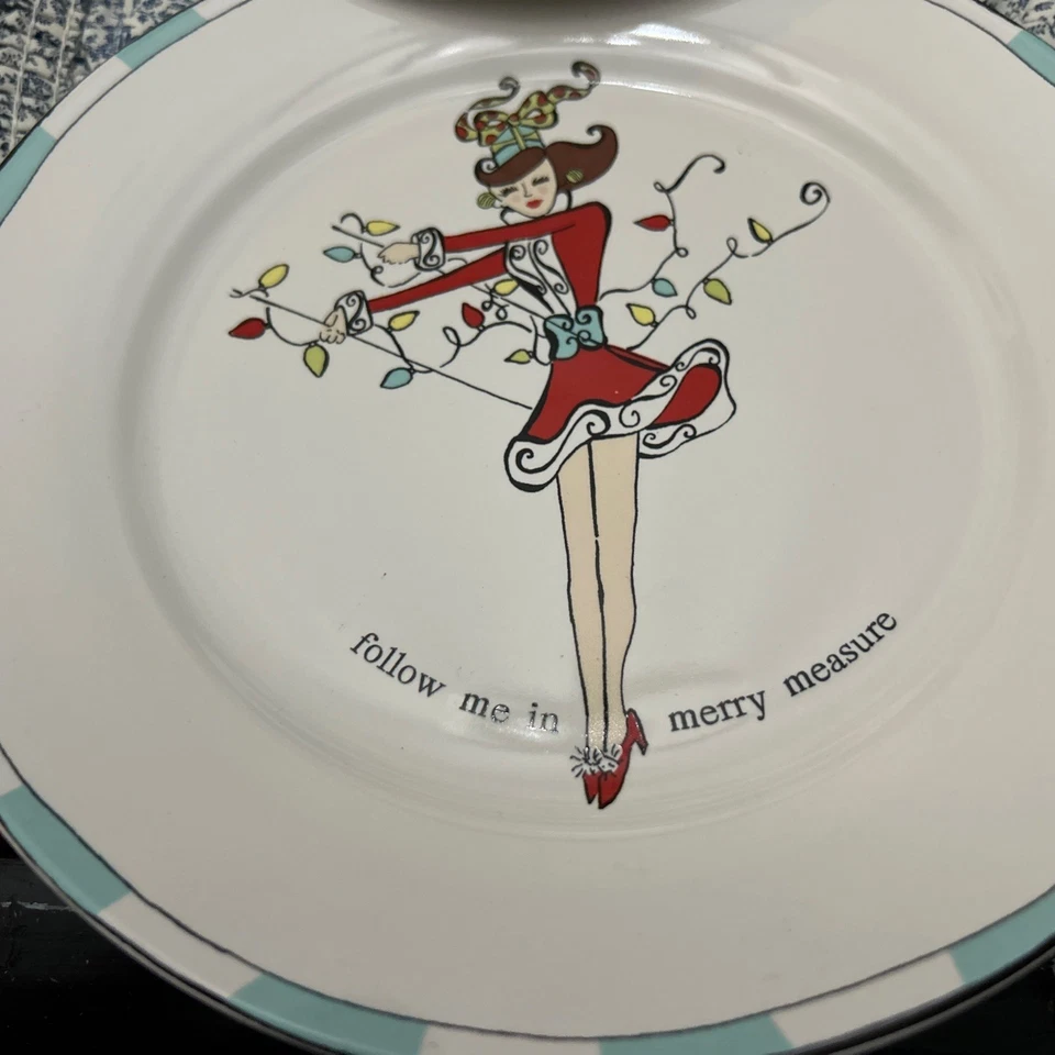 Rosanna Santa Baby Set of 4 Christmas 8" Salad / Dessert Plates - Image 3 of 4