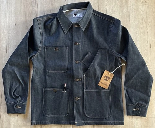 TELLASON SELVEDGE DENIM 32 OZ. “COVERALL” JACKET / NEW W/TAGS SZ. LG. USA MADE - product listing photo