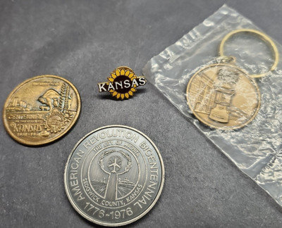 Wichita & Kansas Coins Coleman Company Wichita Keychain & Kansas Sunflower Pin