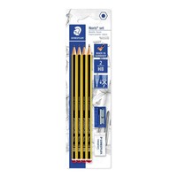 Staedtler Bleistift Noris 120 Blisterkarte 4 Bleistifte HB 1 Radierer 1 Spitzer