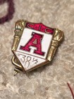 AUSTIN HIGH SCHOOL LETTERMAN PATCH & 11 PINS 1936-1940 MOST ENAMEL inc 1 SCOTTIE — photo 5