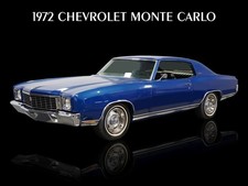 1972 Chevrolet Monte Carlo in Blue NEW Metal Sign: 12x16 Ships Free