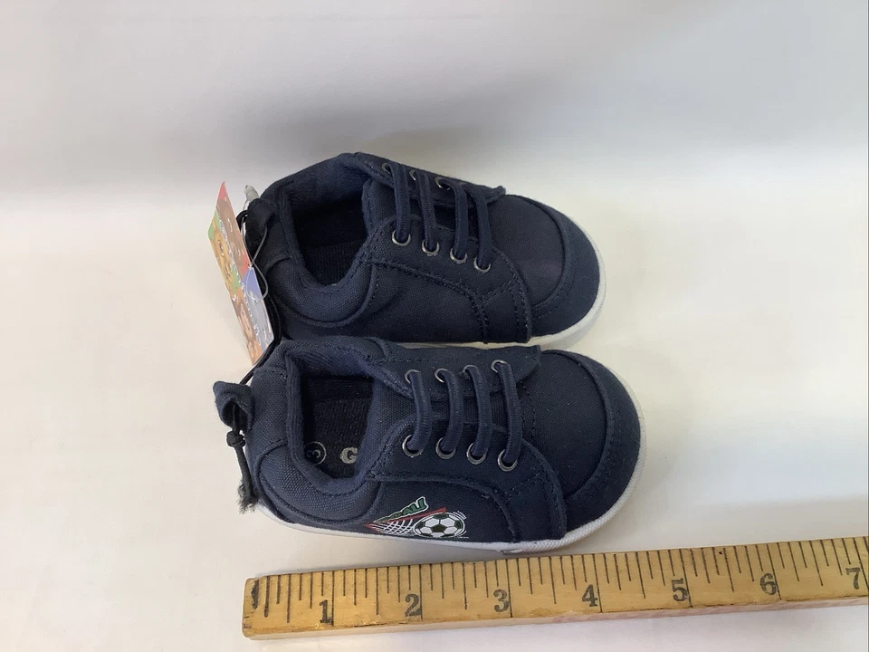 NOVO TÊNIS NOS Garanimals denim lona azul marinho criança tamanho 3 com etiquetas ** - Imagem 4 de 4