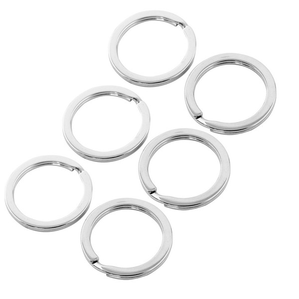 6Pcs Metall Teilt Ring SchlüSselanhäNger SchlüSselhalter Organizer Silberton-image