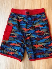 Lands End Boys Shark Cargo Pocket Swim Trunks Kids Size XL NWOT Summer
