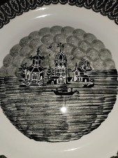 Vicentini Del Giglio Grande Piatto cm 39 Terraglia Spugnetta Mascherina Vicenza