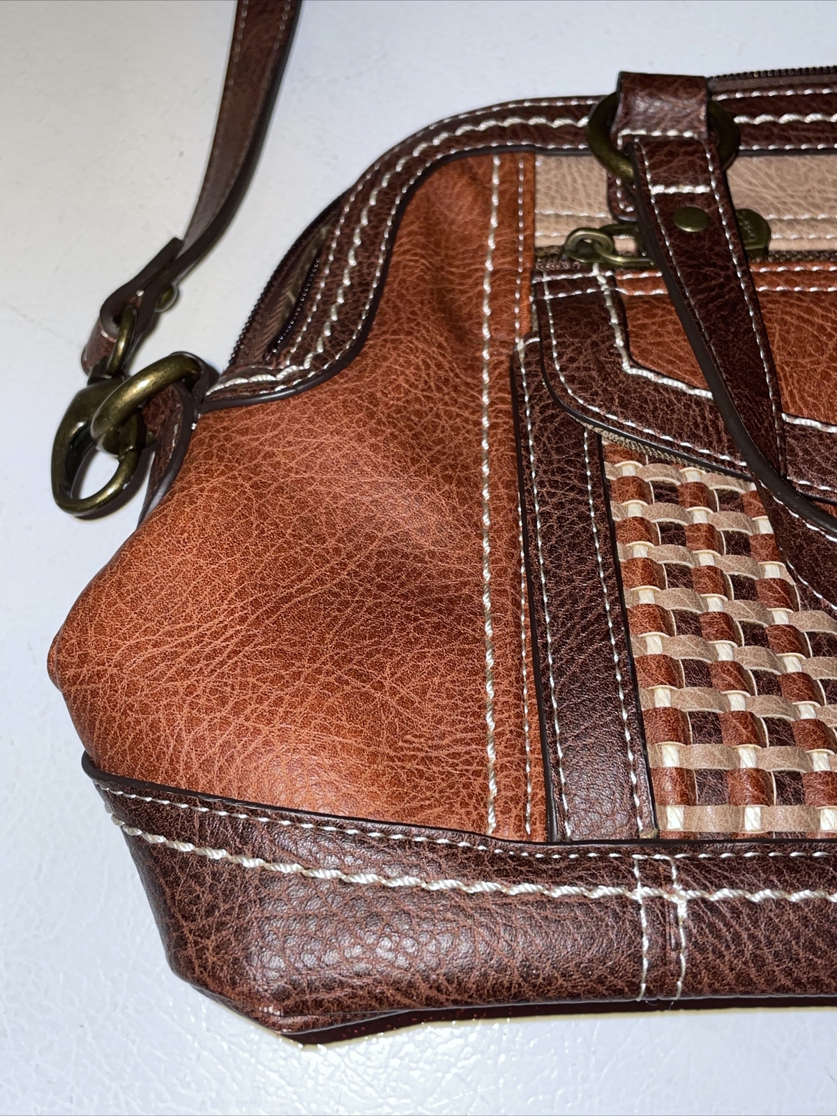 BOC Born Concept Brown leather crossbody , handbag, Shoulder Bag, Purse