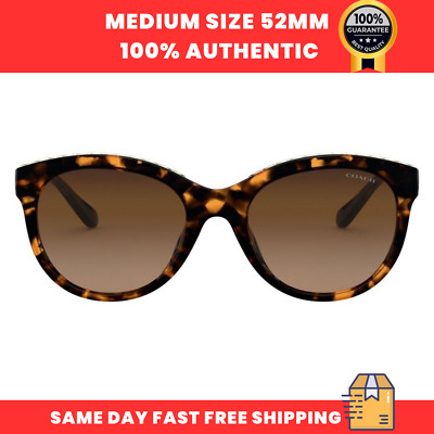 Coach Women's Sunglasses HC8297U 512074 Havana Round Brown Gradient Lens 52mm