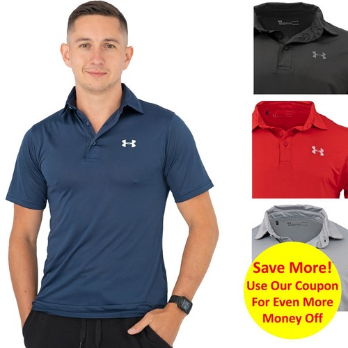 Under Armour Mens Polo Shirt Golf Short Sleeve Lightweight Breathable HeatGear