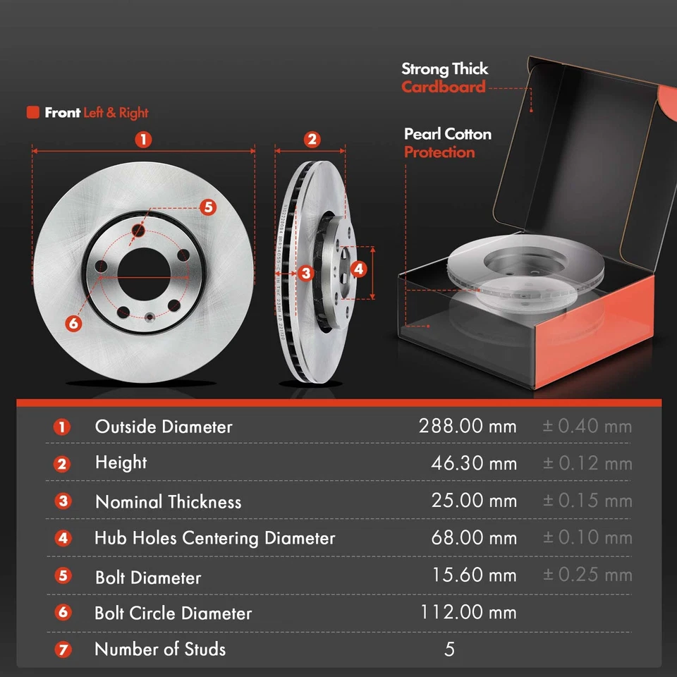 12 rotores de disco delanteros y traseros y pastillas de freno de cerámica para Audi A6 Volkswagen Passat Foto 3 de 4