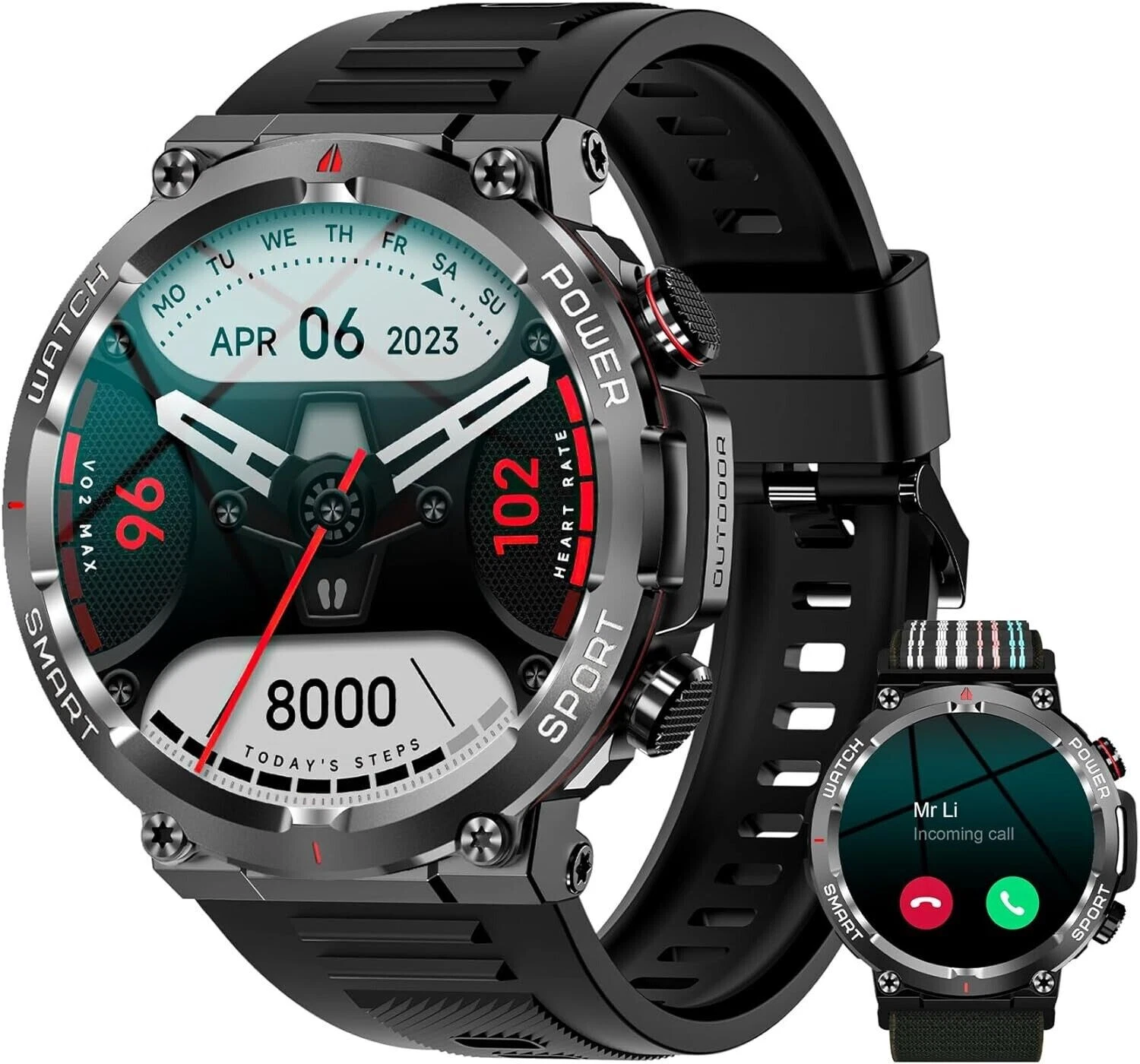 Smart Watch Men Women with Phone Function Wristwatch Sports Watch for Android IOS