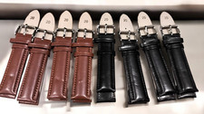 20X BrownblackHigh-Quality Two-Piece Soft Leather Watch Band Straps 20mm job lot