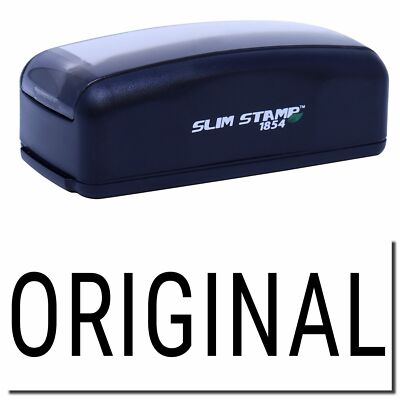 Large Pre-Inked Narrow Font Original Stamp Size 7/8'' Tall x 2-1/4'' Wide