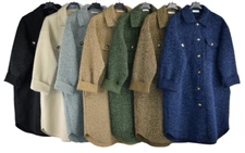 Women's Italian Lagenlook Shacket Fleece Shirt Jacket Autumn Winter Collection.