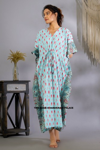Maxi Dress Kaftan V Neck Bohemian Dress 