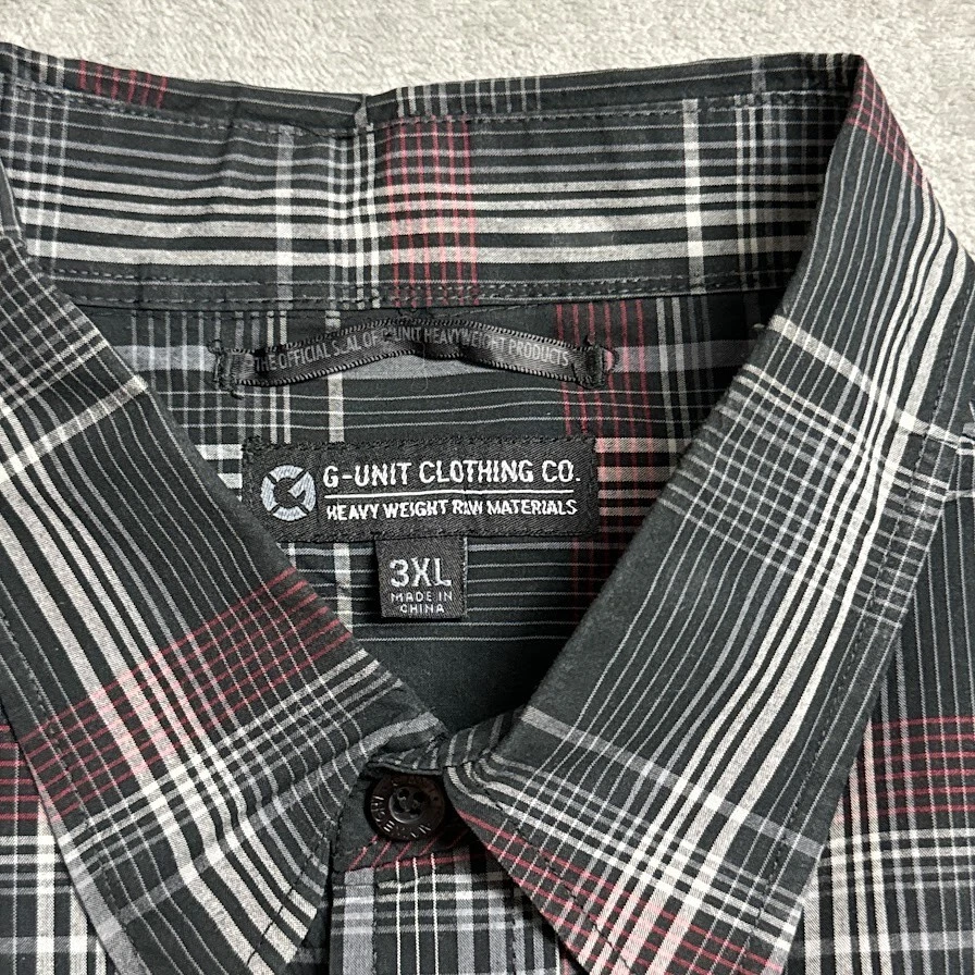 G-Unit Clothing Co Shirt Men's Size 3XL Multicolor Plaid Short Sleeve Button Up! - Image 2 of 4