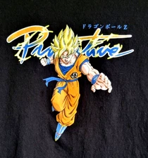 Dragon Ball Z GOKU SAIYAN T-Shirt Mens Size Large Black Short Sleeve Primative