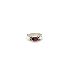Sterling Silver Oval Shaped Garnet Ring Stone 4 x7mm 
