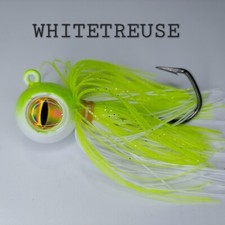 Fluke / Flounder Bucktail Jig 3pk Bluefish, Stripper, Sea Bass Whitetreuse