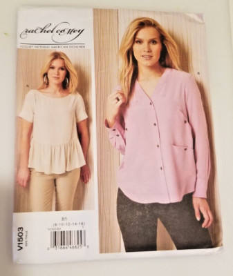 Vogue Sewing Pattern V1503 Women's Top Blouse New Uncut FF Designer Size 8-16