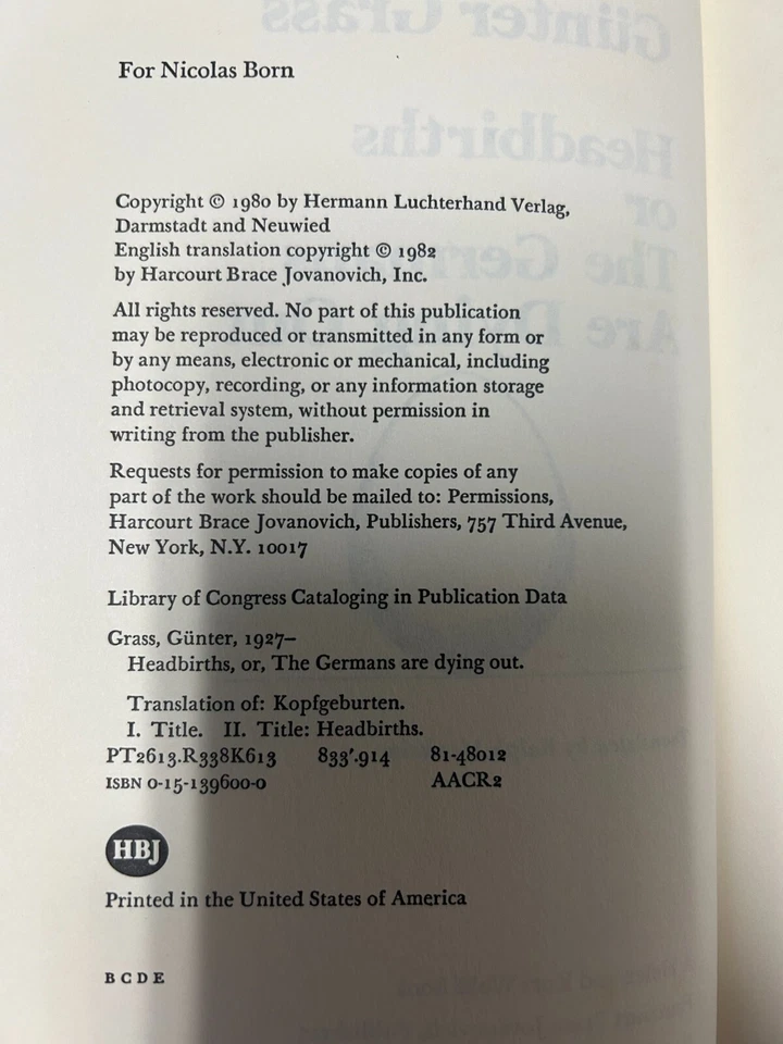 Headbirths or The Germans Are Dying Out от Gunter Grass - Изображение 4 из 4