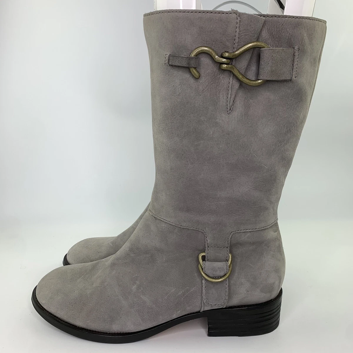 Cole Haan Boot Air Tantivy Gray Mid Calf Chelsea Women s Sz 8.5 B