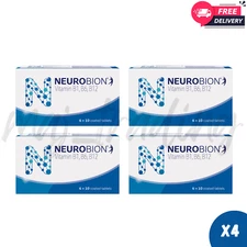 4 Box Neurobion 60's Vitamins B1 B6 B12 Improves Nerve Numbness Tingling