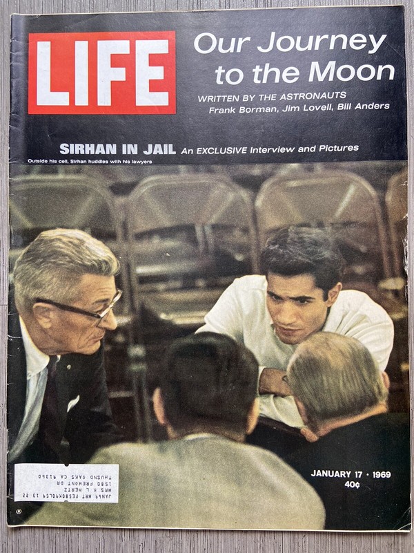 Life Magazine January 17 1969 NASA Journey To Moon Sirhan | Dean Rusk | L.Taylor