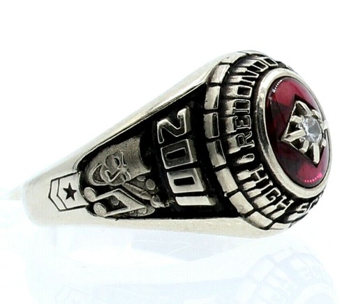 10K WHITE GOLD REDONDO UNION HIGH CLASS RING 6.4 GRAMS SIZE 6.5 - Picture 3 of 3