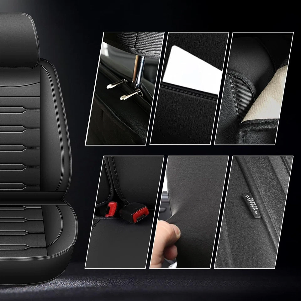 2PCS Front Car Seat Covers Front Seat For Fit for Honda Odyssey Black 2011-2025 — 第 3/4 张图片