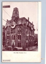 JH9/ Trenton New Jersey Postcard c1910 City Hall Building Patriotic 24