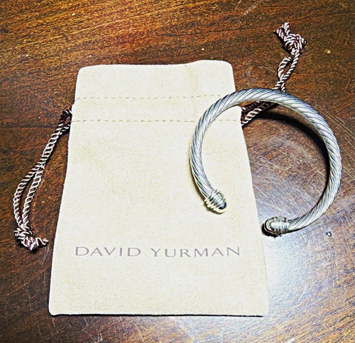 Sterling Silver Cuff Bracelet w/ Box & Pouch (PHOTOS SHOW BRAND & CONDITION)