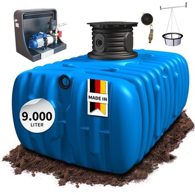 4rain FLAT M Flachtank-Paket 9000 Liter Haus-Premium - unterirdisch, Hausanlage