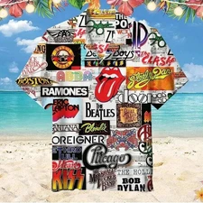 Classic Rock Band Unisex Hawaiian Shirt Best Gift new  Hot