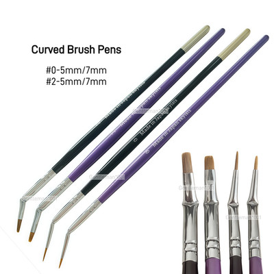 Dental Curved Brush Pens Skyist Nylon Hair Denture Dentine Ceramco Metal Powder