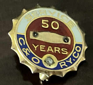 vintage Chesapeake & Ohio railroad 50 year service pin 10k gold