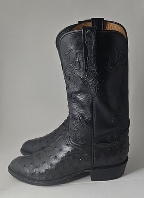 Lucchese Classic Ostrich Cowboy Boots 83537 9D US Cedar Shoe Trees Free Shipping