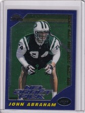 JOHN ABRAHAM 2000 TOPPS CHROME ROOKIE CARD #240 SERIAL #1038/1650 JETS. rookie card picture