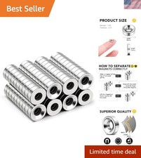 Strong Neodymium Disc Magnets, Rare Earth Magnet with Hole for Kitchen Cabine...