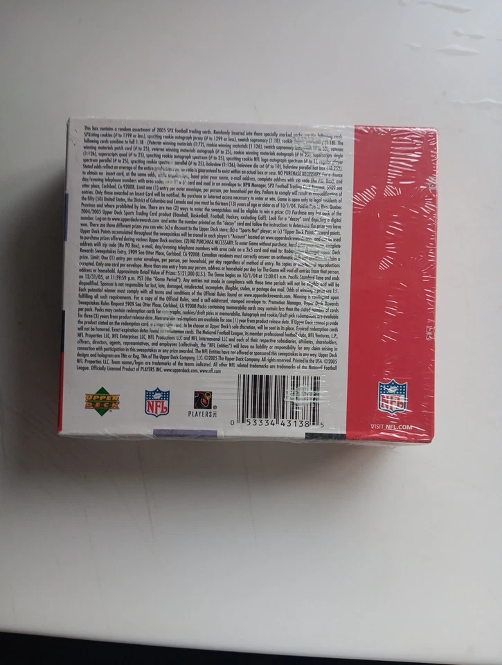 2005 SPX Football Hobby Sealed Wax Box! Possible AARON ROGERS Auto Jersey RC!!$$ - Image 2 of 4