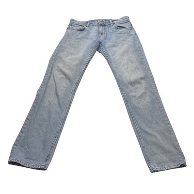 Weekday Friday Spring Blue Slim Straight Jeans Women 30WxL32 Light Wash Denim