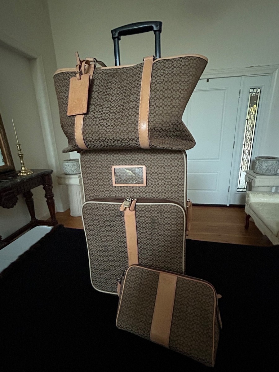 Coach signature designer rolling carry-on luggage vintage | eBay