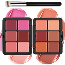 12 Colors Cream Blush Makeup Palette for Cheeks - All in One Blush Makeup Pale