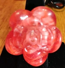 Red Rose Lucite Clear Bohemian  plastic statement ring 8