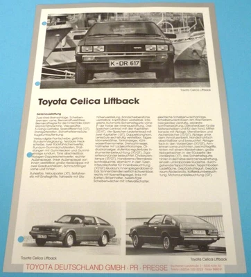 1981 TOYOTA CELICA LIFTBACK Brochure Prospekt Folder Dépliant Catalogue Deutsch - Photo 1/2